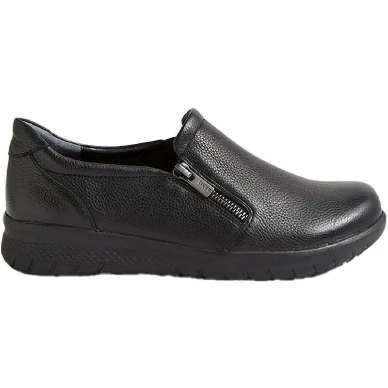 Casual Shoes Fresh Look-Ziera Women's Senan Black Tumble Leather