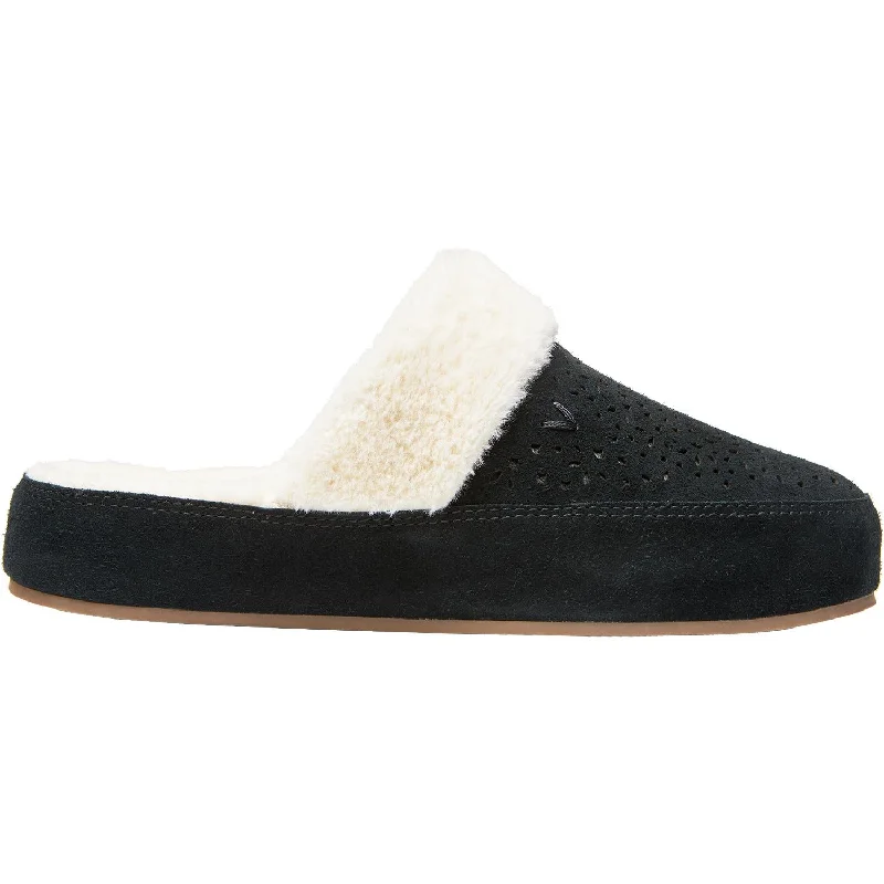 Slippers for warm threads-Women's Vionic Leona Slippers Black Suede