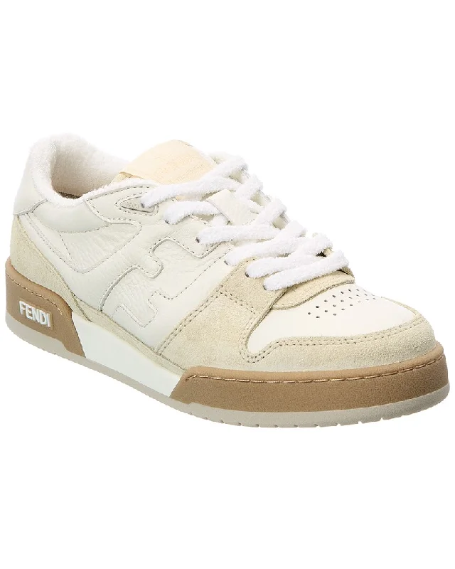 Athletic shoes for maximum flexibility during gym workouts-FENDI Match Suede & Leather Sneaker