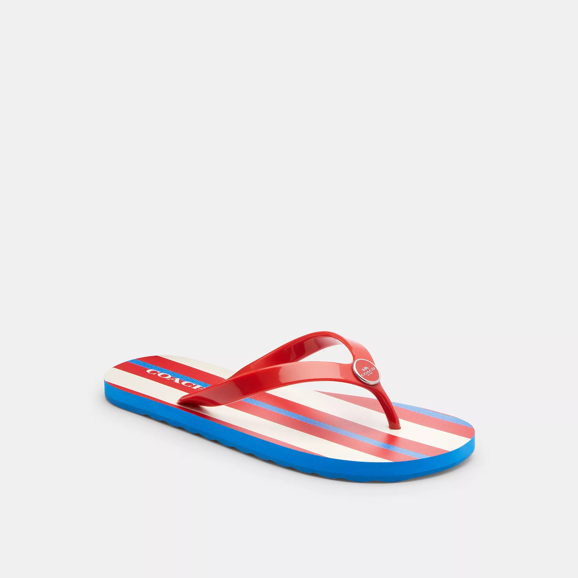 Sandals with premium footbed-Coach Outlet Zayn Flip Flop With Stripe Print