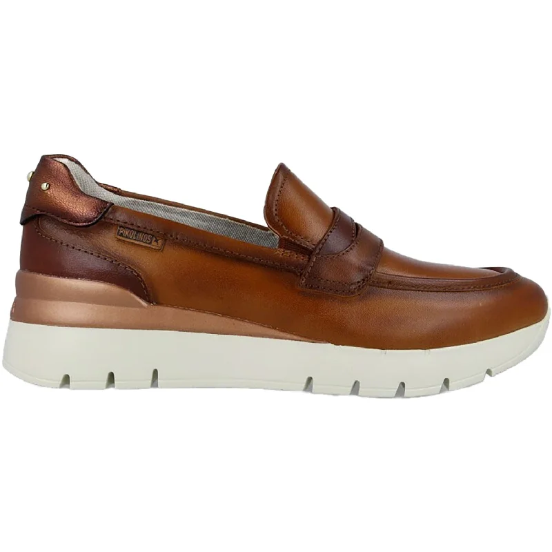 Casual Shoes with Groove-Women's Pikolinos Asturias W9C-3882C1 Brandy Leather