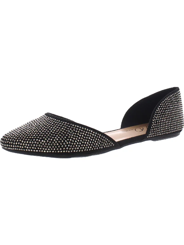 Affordable flats near hills-Mikaylaa F Womens Rhinestone Almond Toe D'Orsay