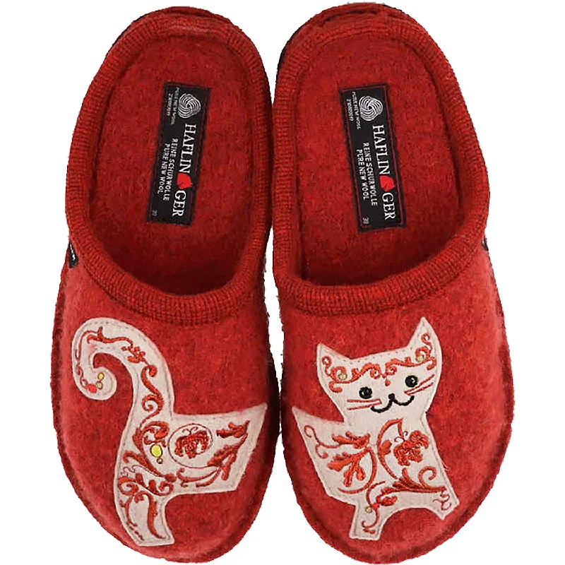 Slippers with soft craft-Women's Haflinger Lizzy Terra Cotta Wool