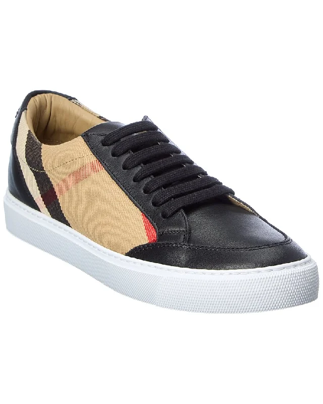 Athletic shoes for natural foot movement-Burberry House Check Canvas & Leather Sneaker