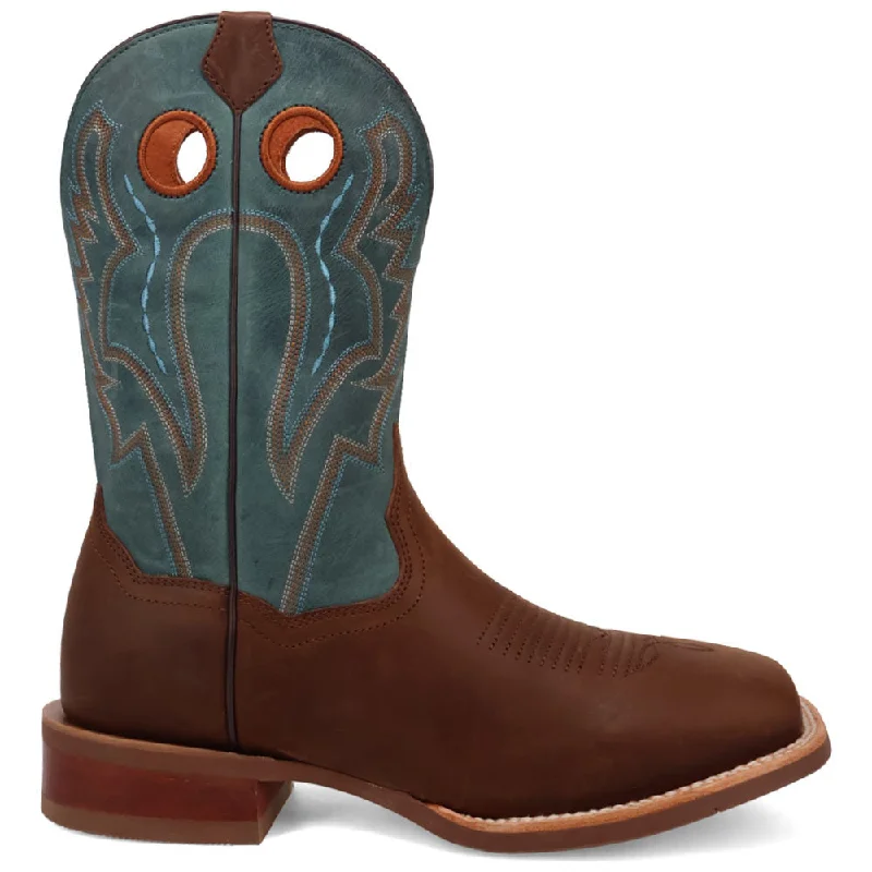 boots for heavy-duty work-Dan Post Men's Leighton Brown/Blue Leather Western Boots