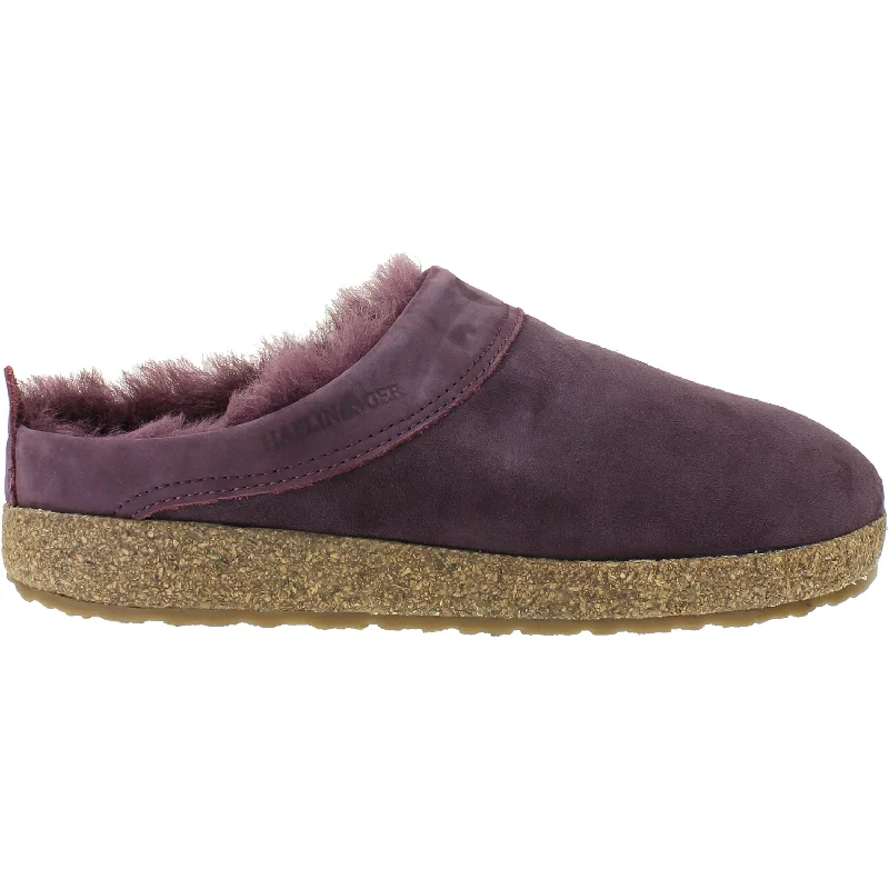 Slippers with downstairs ease-Women's Haflinger Snowbird Mauve Shearling