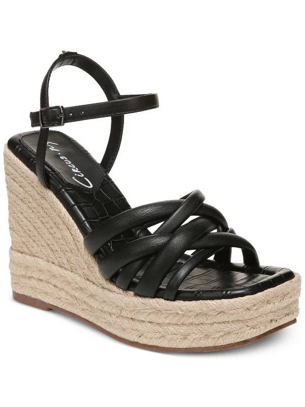 Closed toe sandals-IRENE Womens Woven strap Wedge Wedge Sandals