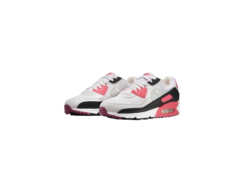 Athletic shoes for versatile training-Women's Air Max 90 Sneakers In White/light Silver-Aster Pink