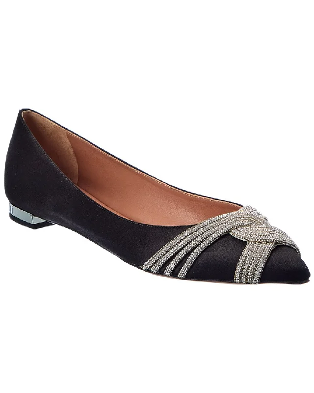 Stylish flats with patios-Aquazzura Gatsby Satin Flat