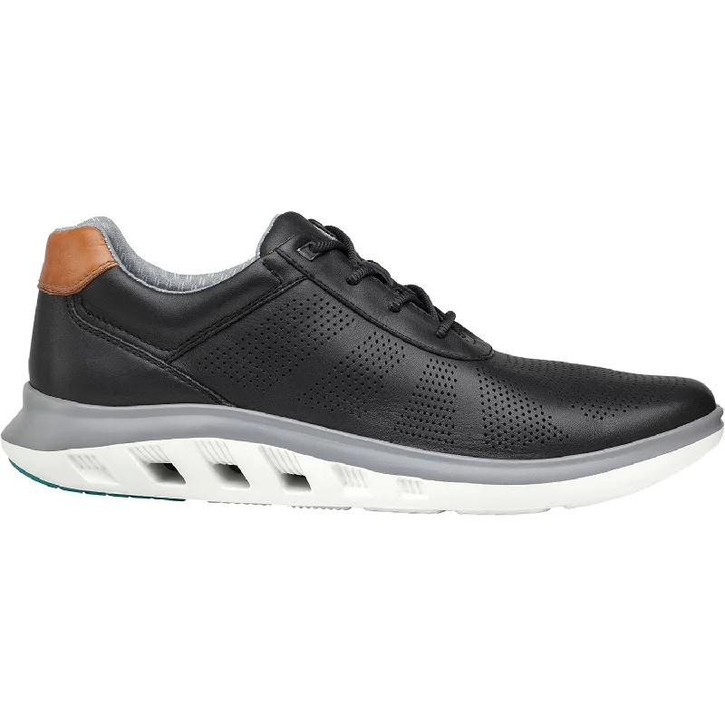 Casual Shoes for Casual Light Wear-Men's Johnston & Murphy Activate U-Throat Black Breathable Full Grain Leather