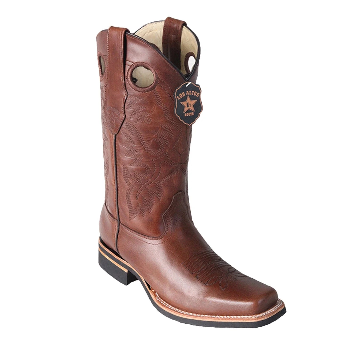 boots for stylish hiking and trekking trips-Los Altos 813E2707 Men's Brown Genuine Grisly Rodeo Boots