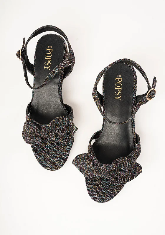 Sandals with wrap-around straps-Rainbow Glitter Party Sandals