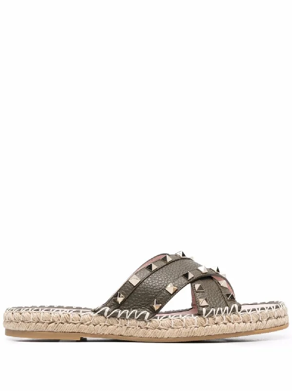 Rockstud slide espadrilles