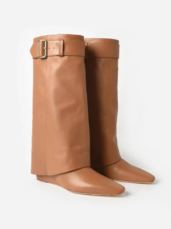 boots for lightweight outdoor activities-Women's Freyja Belted Foldover Boot In Toffee