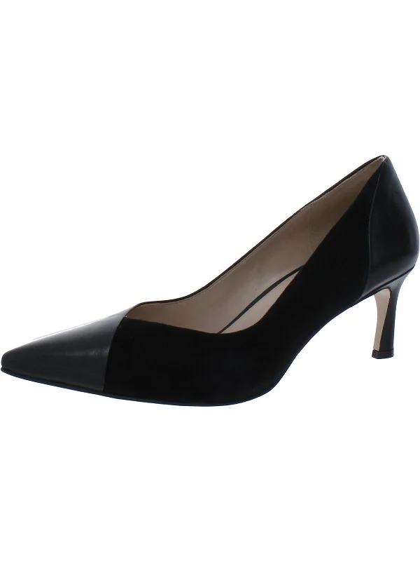 Faris Womens Leather Pointed Toe Pumps