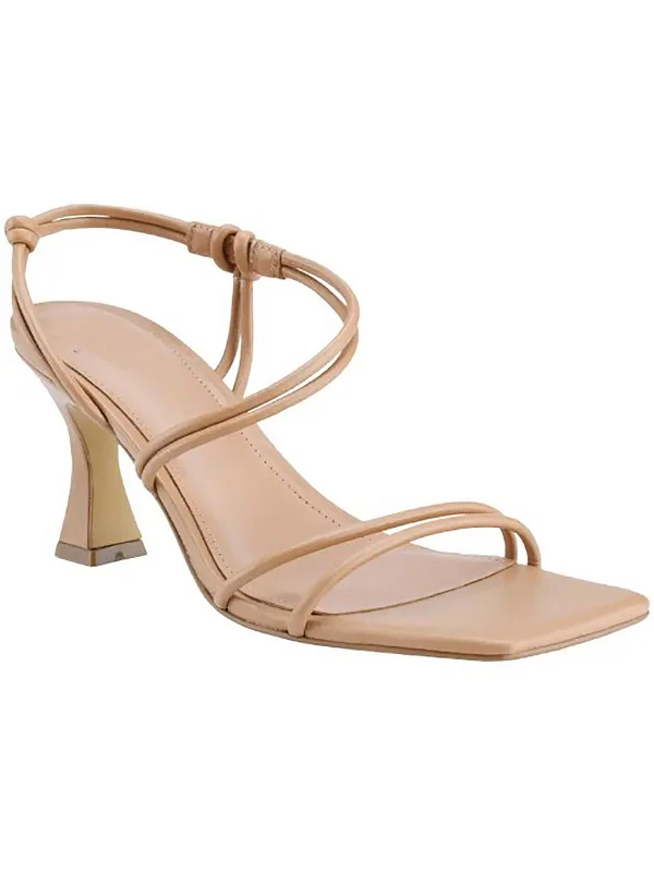 Sandals for warm weather-Davia Womens Leather Square Toe Heels