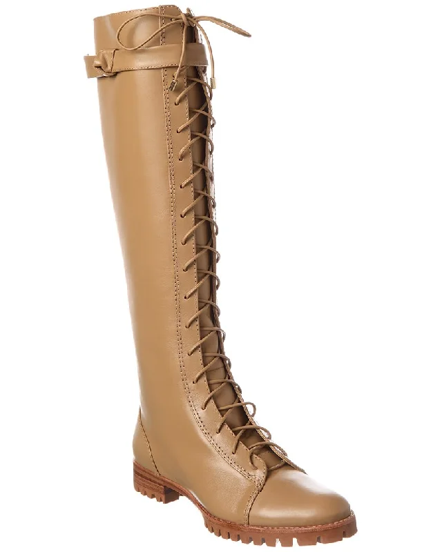 boots for winter hiking and outdoor activities-Alexandre Birman Evelyn Leather To-The-Knee Combat Boot