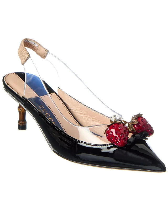 Gucci Vinyl & Patent Slingback Pump