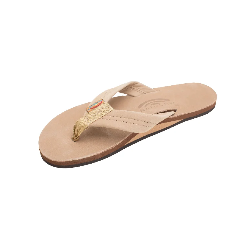 Sandals with flat sole-Rainbow Single Premier Leather Women's Sandals - Sierra Brown