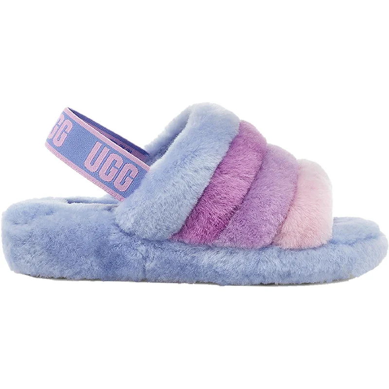 Slippers for fuzzy yarn-Women's UGG Fluff Yeah Slide Cornflower Multi Sheepskin