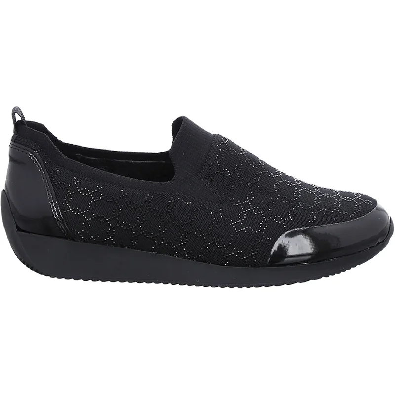 Casual Shoes with Quiet-Women's Ara Layton II Black Woven Stretch Fabric