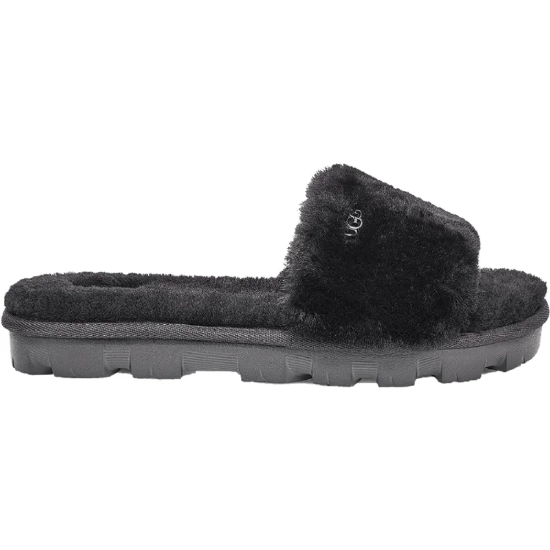 Slippers with toddler play-Women's UGG Cozette Slide Black Sheepskin