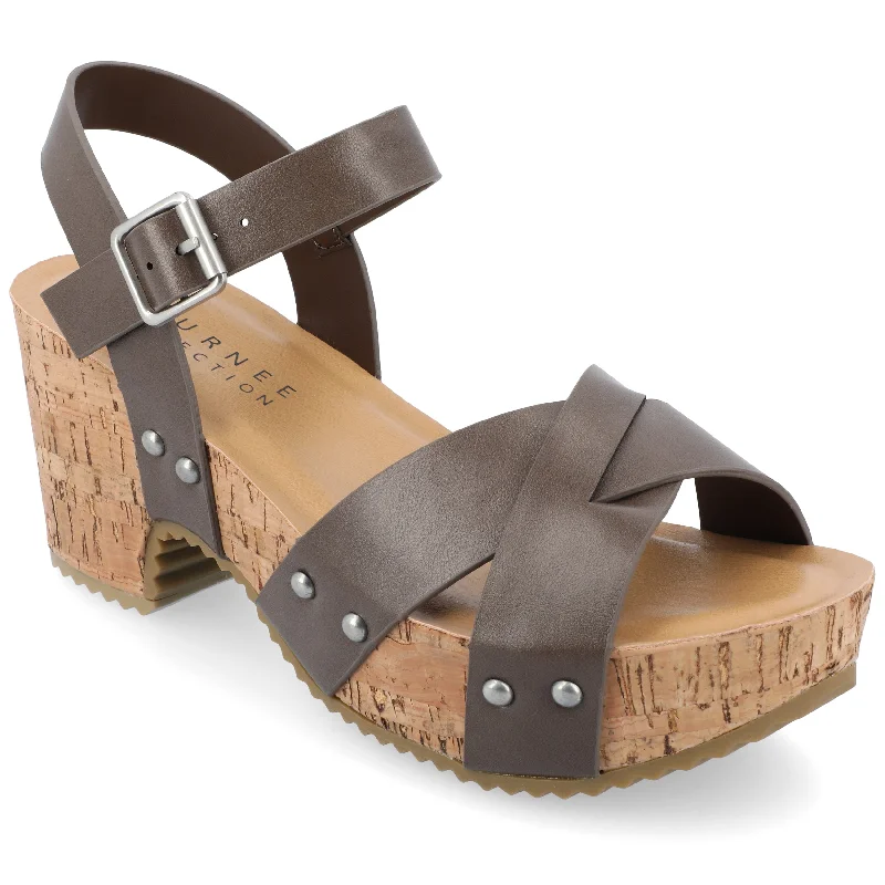 Sandals with decorative straps-Journee Collection Women's Tru Comfort Foam Valentina Sandals