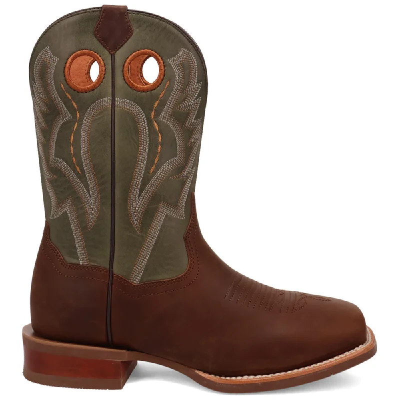 boots with sturdy, supportive soles-Dan Post Men's Leighton Brown/Green Leather Western Boots