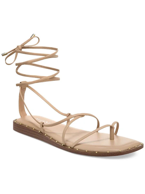 Sandals with elegant heel-Novaraa Womens Faux Leather Casual Strappy Sandals