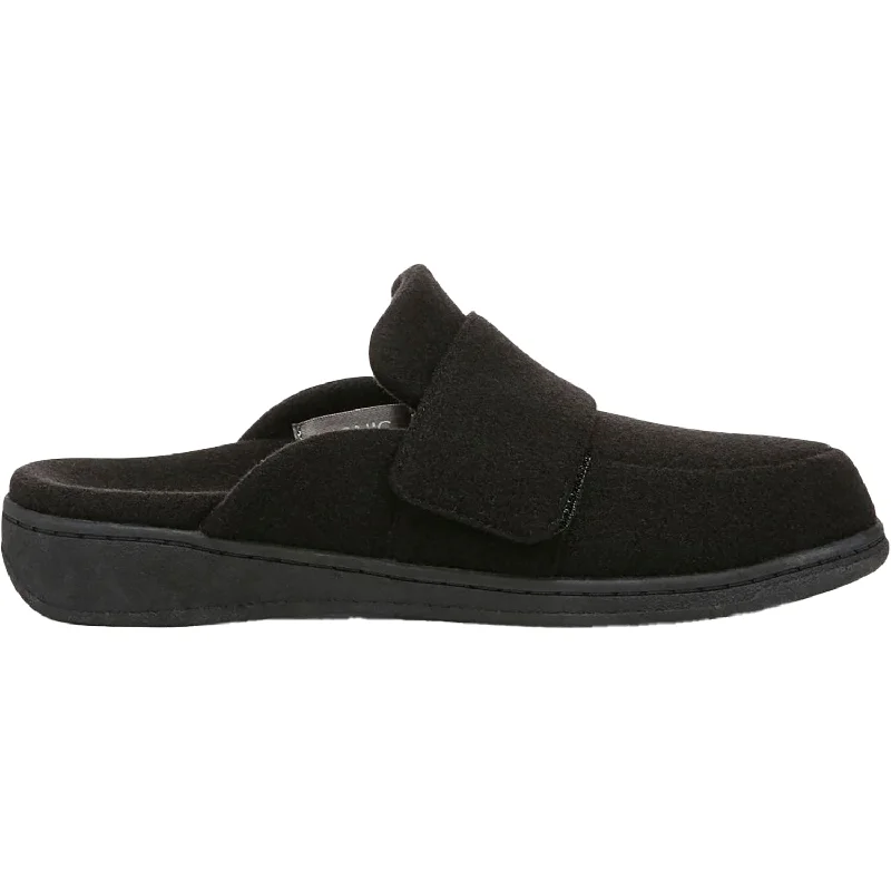 Slippers for student life-Women's Vionic Gemma II Black Flannel