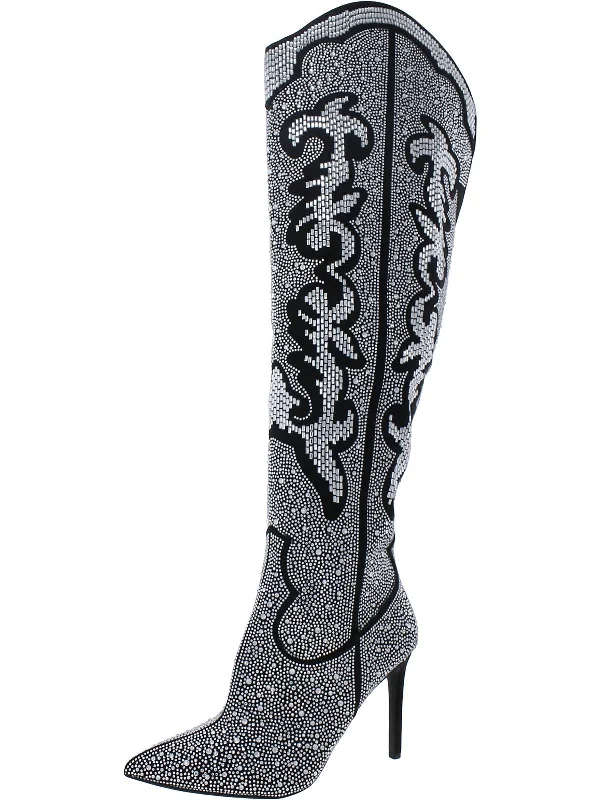 boots with deep tread for icy terrain-Iresa 4 Womens Embellished Thigh High Over-The-Knee Boots