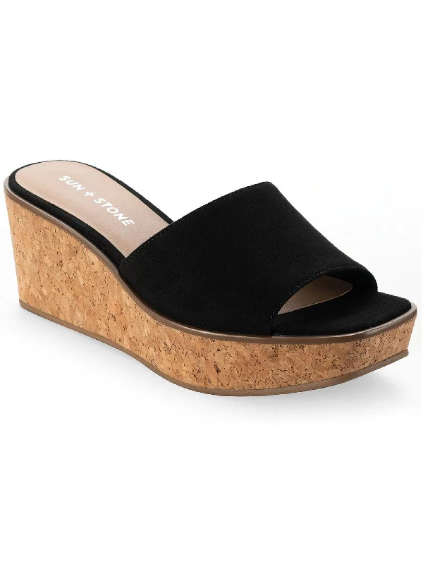 Sandals with chic and stylish details-Charlottee Womens Cork Wedge Sandals