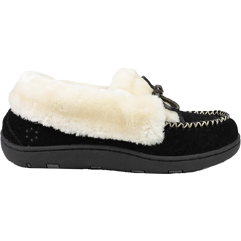 Slippers with film nights-Women's Tempur-Pedic Laurin Black Suede