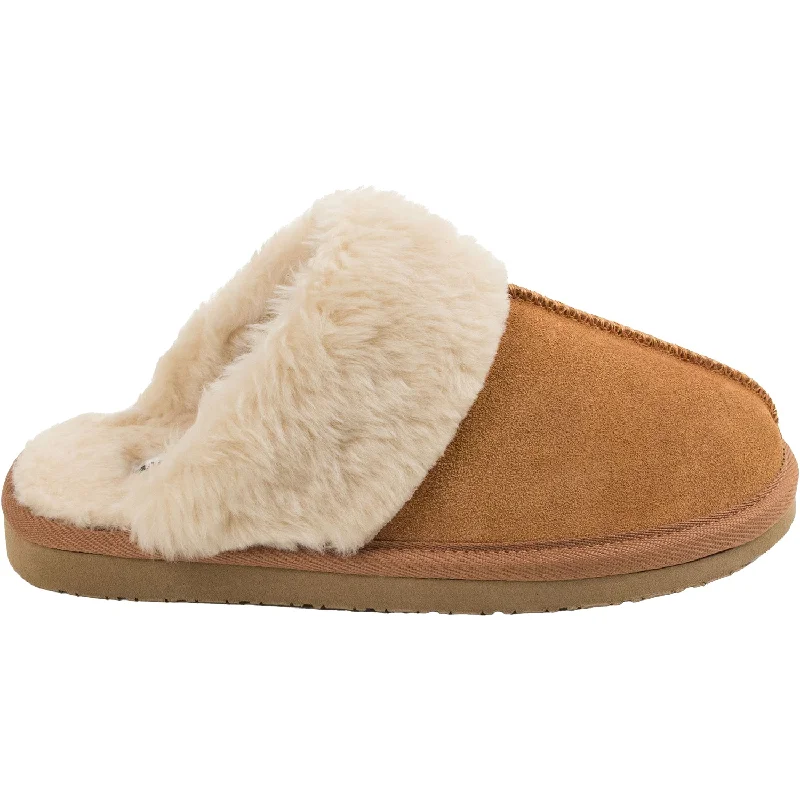 Slippers with cozy yarn-Women's Minnetonka Chesney Cinnamon Suede