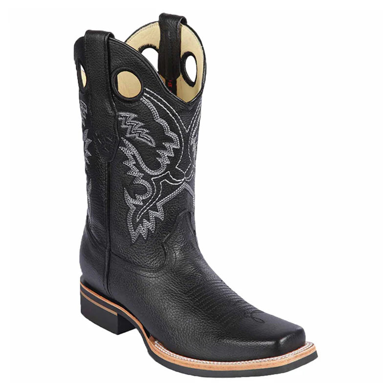 boots for outdoor activities-Los Altos 8122705 Men's Black Genuine Grisly Rodeo Boots